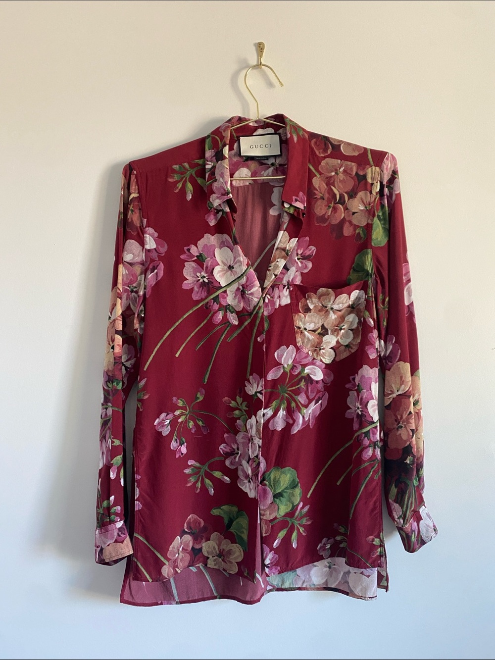 Gucci Oxblood Silk Blouse
